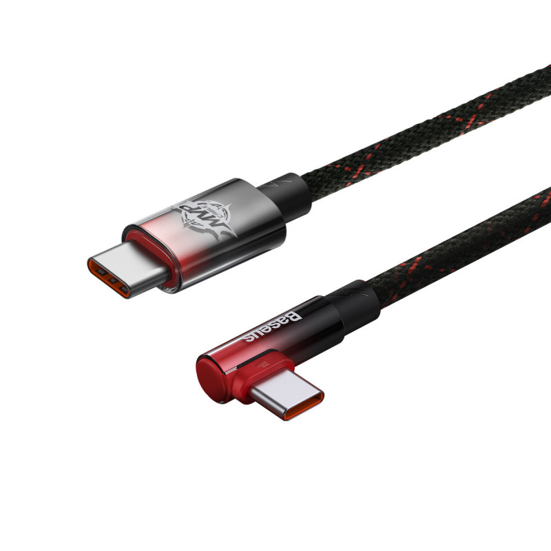 MVP alkūninis kabelis Maitinimo laidas su šoniniu USB-C kištuku 1 m raudonas