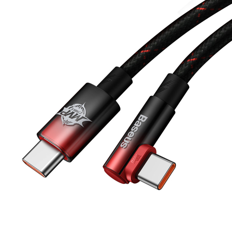 MVP alkūninis kabelis Maitinimo laidas su šoniniu USB-C kištuku 1 m raudonas