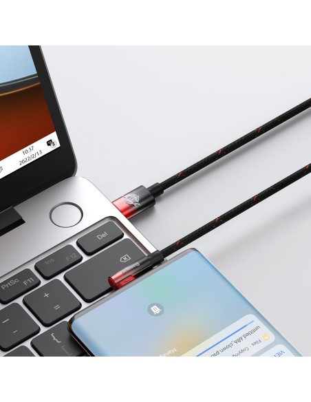 MVP alkūninis kabelis Maitinimo laidas su šoniniu USB-C kištuku 1 m raudonas MVP alkūninis kabelis Maitinimo laidas su šoniniu USB-C kištuku 1 m raudonas