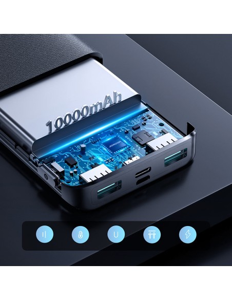 Maitinimo blokas 22.5W 10000mAh PD QC3.0 AFC juodas Maitinimo blokas 22.5W 10000mAh PD QC3.0 AFC juodas