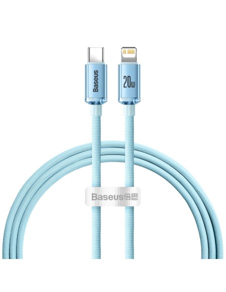 USB-C laidas iPhone Lightning greitas įkrovimas 20W 1,2m mėlynas USB-C laidas iPhone Lightning greitas įkrovimas 20W 1,2m mėlynas