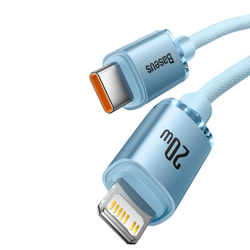 USB-C laidas iPhone Lightning greitas įkrovimas 20W 1,2m mėlynas
