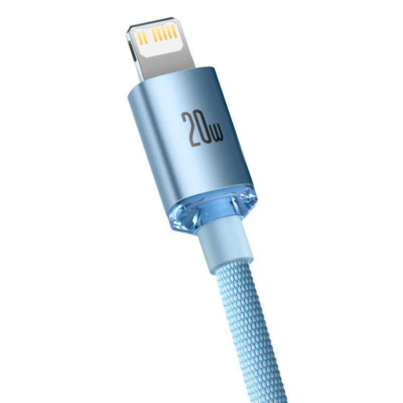 USB-C laidas iPhone Lightning greitas įkrovimas 20W 1,2m mėlynas