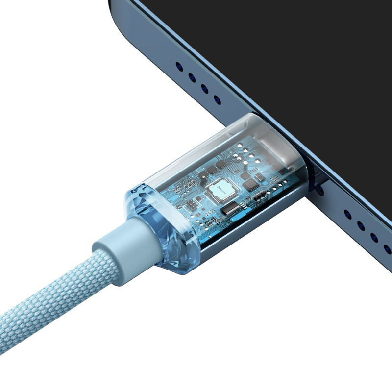 USB-C laidas iPhone Lightning greitas įkrovimas 20W 1,2m mėlynas