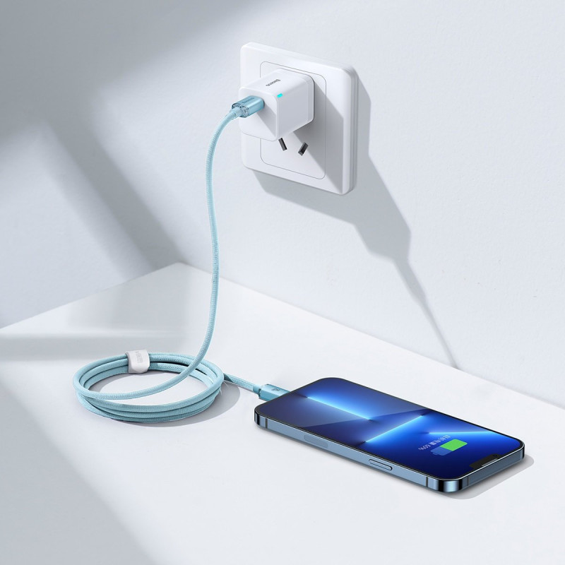 USB-C laidas iPhone Lightning greitas įkrovimas 20W 1,2m mėlynas