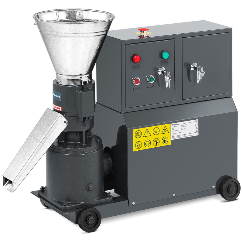 granulių mašina granuliatorius pjuvenų padavimas granulių mašina mobili 3 kW 400 V 100 kg/h sk. 120 mm