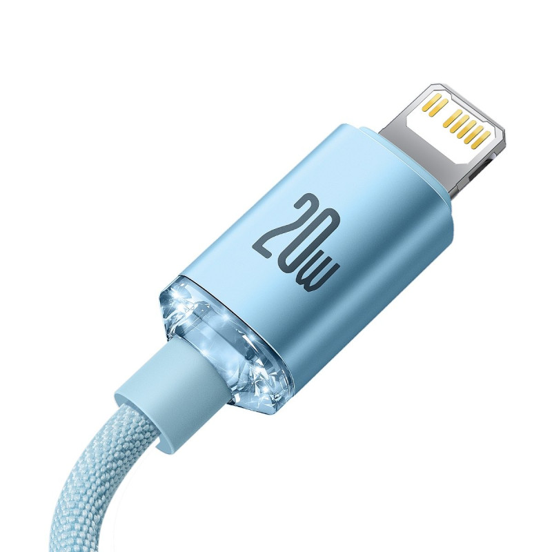 USB-C laidas iPhone Lightning greitas įkrovimas 20W 1,2m mėlynas