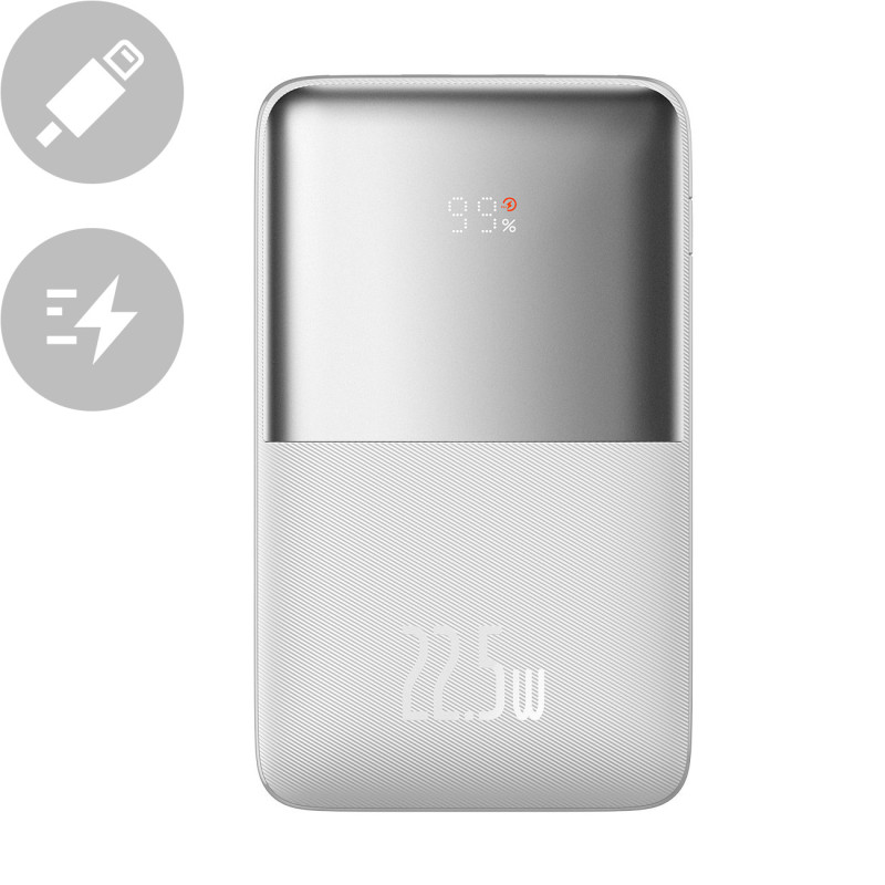 Powerbank Bipow Pro 20000mAh 22,5W su USB-C laidu 0,3m baltas Powerbank Bipow Pro 20000mAh 22,5W su USB-C laidu 0,3m baltas