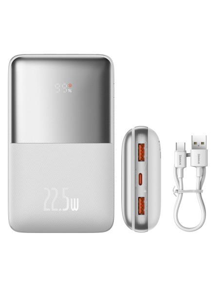 Powerbank Bipow Pro 20000mAh 22,5W su USB-C laidu 0,3m baltas