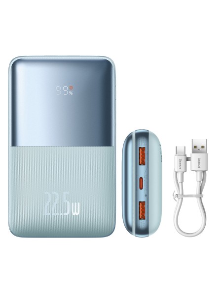 Powerbank Bipow Pro 20000mAh 22,5W su USB-C laidu 0,3m mėlynas Powerbank Bipow Pro 20000mAh 22,5W su USB-C laidu 0,3m mėlynas