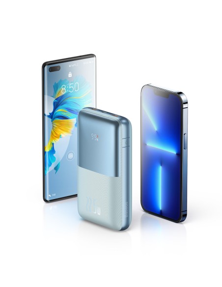 Powerbank Bipow Pro 20000mAh 22,5W su USB-C laidu 0,3m mėlynas Powerbank Bipow Pro 20000mAh 22,5W su USB-C laidu 0,3m mėlynas