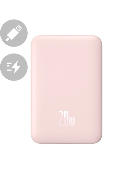 Mini maitinimo blokas su greito įkrovimo 10 000 mAh 20 W USB-C laidu, 0,5 m baltas