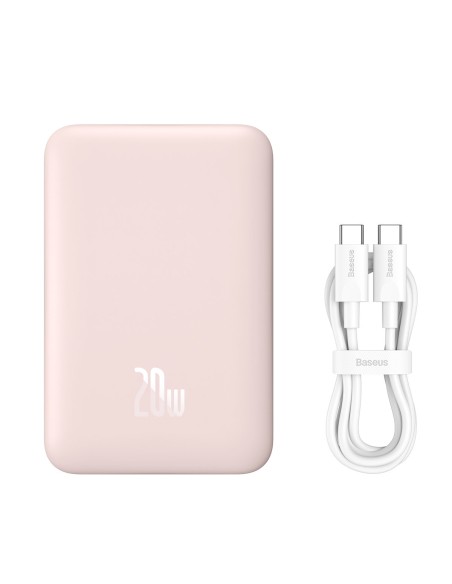 Mini maitinimo blokas su greito įkrovimo 10 000 mAh 20 W USB-C laidu, 0,5 m baltas