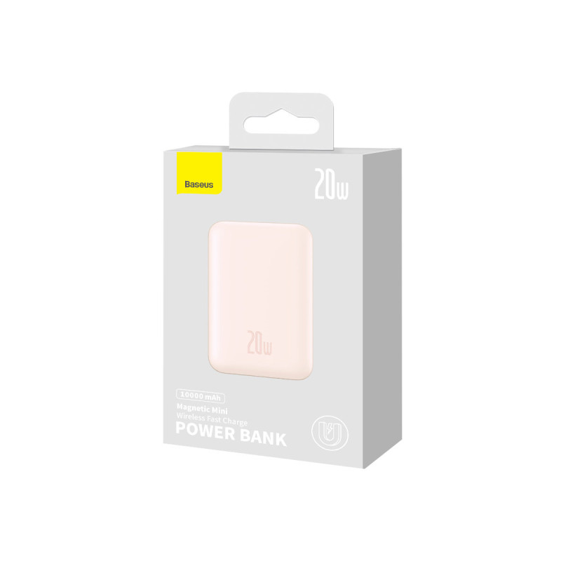 Mini maitinimo blokas su greito įkrovimo 10 000 mAh 20 W USB-C laidu, 0,5 m baltas