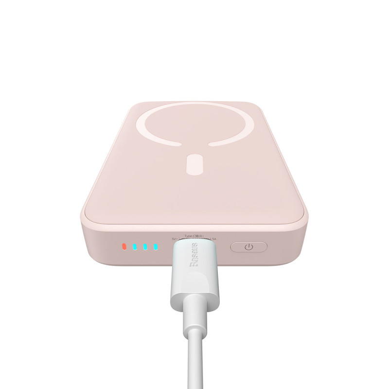 Mini maitinimo blokas su greito įkrovimo 10 000 mAh 20 W USB-C laidu, 0,5 m baltas