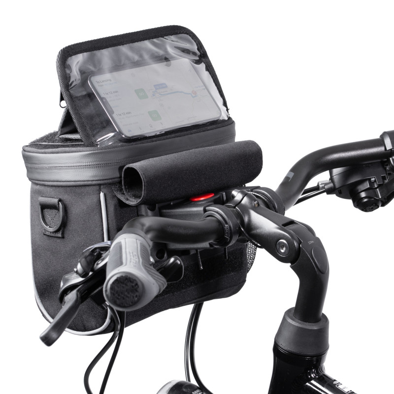 Dviračio vairo rankinė navigacijai su petnešėlėmis juoda