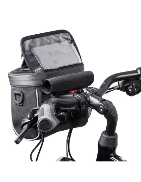 Dviračio vairo rankinė navigacijai su petnešėlėmis juoda