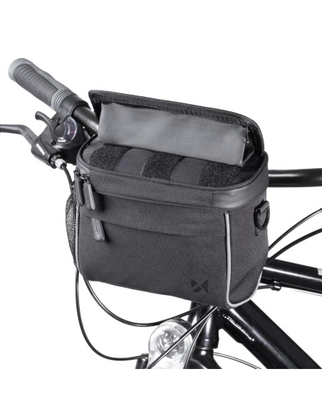 Dviračio vairo rankinė navigacijai su petnešėlėmis juoda