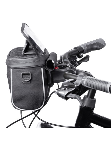 Dviračio vairo rankinė navigacijai su petnešėlėmis juoda