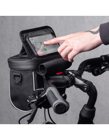 Dviračio vairo rankinė navigacijai su petnešėlėmis juoda