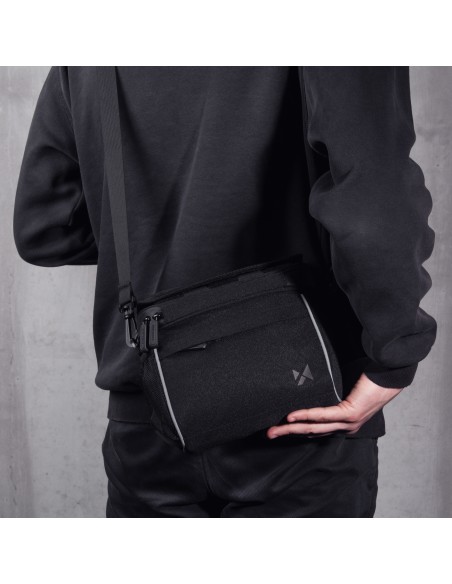 Dviračio vairo rankinė navigacijai su petnešėlėmis juoda