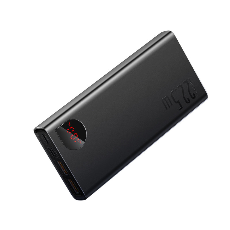 Adaman greito įkrovimo maitinimo blokas 20000mAh 22,5W USB-C laidas 0,3m juodas