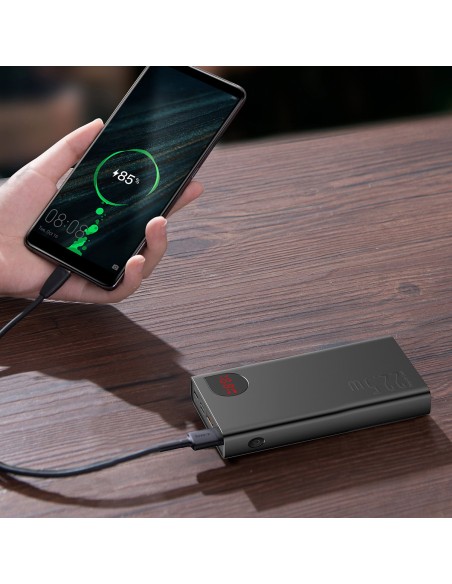 Adaman greito įkrovimo maitinimo blokas 20000mAh 22,5W USB-C laidas 0,3m juodas Adaman greito įkrovimo maitinimo blokas 20000mAh 22,5W USB-C laidas 0,3m juodas