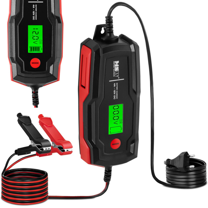 Automatinis automobilinis įkroviklis LCD akumuliatorių įkrovimui 70 W 12 V 4 A