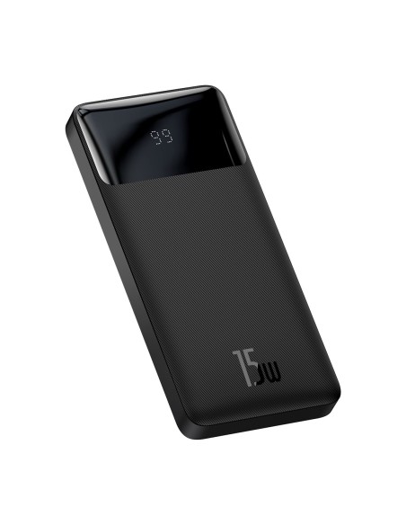 Bipow maitinimo blokas su ekranu 10000mAh USB-A microUSB laidas 0,25m juodas Bipow maitinimo blokas su ekranu 10000mAh USB-A microUSB laidas 0,25m juodas