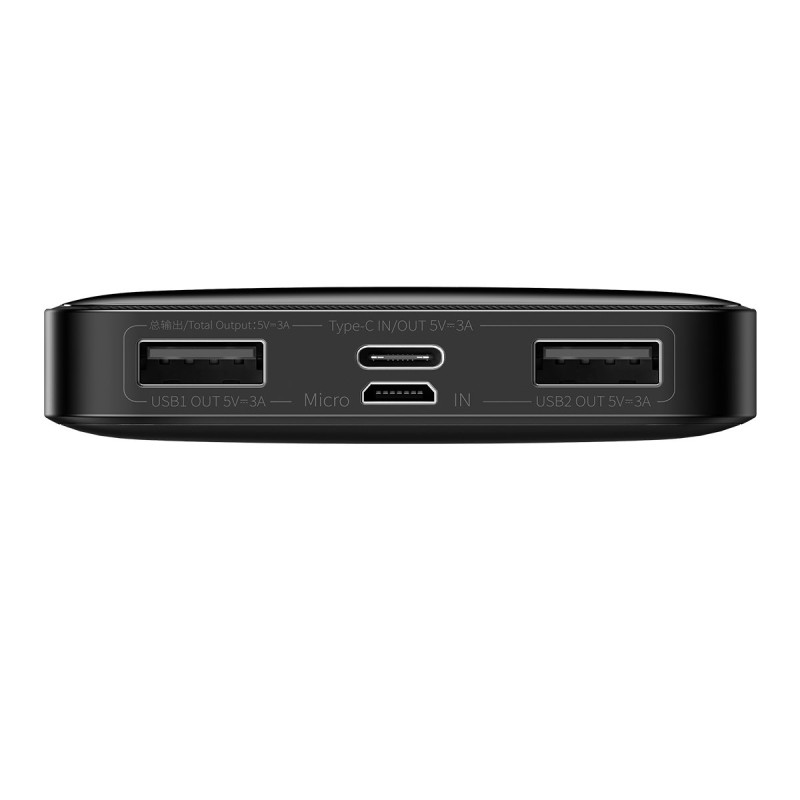 Bipow maitinimo blokas su ekranu 10000mAh USB-A microUSB laidas 0,25m juodas