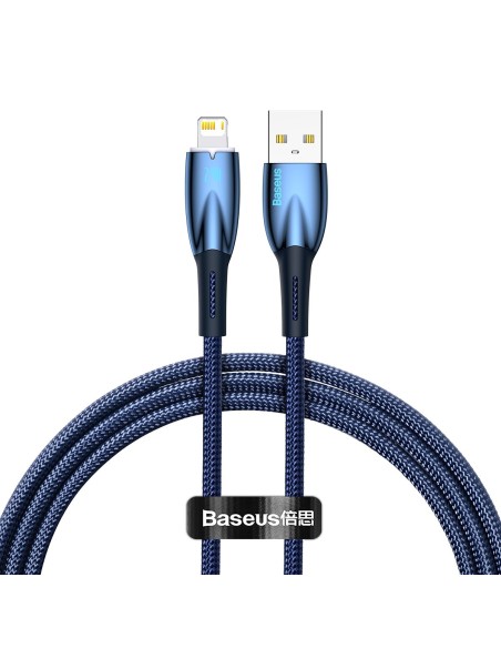 Glimmer serijos USB-A laidas iPhone Lightning 2.4A 480Mbps 1m mėlynas Glimmer serijos USB-A laidas iPhone Lightning 2.4A 480Mbps 1m mėlynas