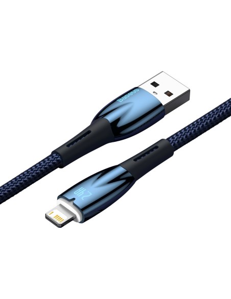 Glimmer serijos USB-A laidas iPhone Lightning 2.4A 480Mbps 1m mėlynas Glimmer serijos USB-A laidas iPhone Lightning 2.4A 480Mbps 1m mėlynas