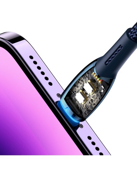 Glimmer serijos USB-A laidas iPhone Lightning 2.4A 480Mbps 1m mėlynas Glimmer serijos USB-A laidas iPhone Lightning 2.4A 480Mbps 1m mėlynas