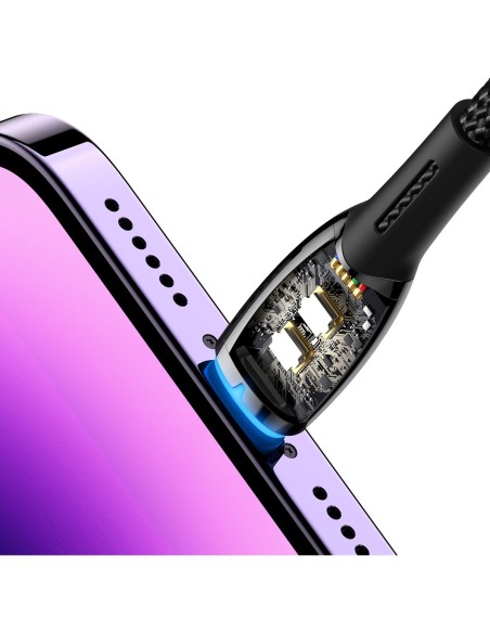 Glimmer serijos USB-A laidas iPhone Lightning 480Mb-s 2.4A 2m juodas Glimmer serijos USB-A laidas iPhone Lightning 480Mb-s 2.4A 2m juodas