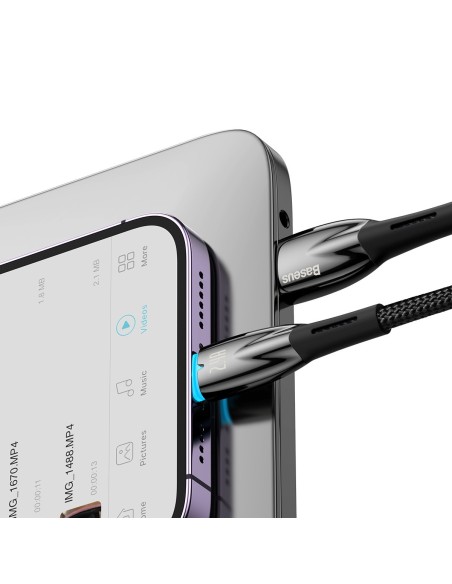 Glimmer serijos USB-A laidas iPhone Lightning 480Mb-s 2.4A 2m juodas Glimmer serijos USB-A laidas iPhone Lightning 480Mb-s 2.4A 2m juodas