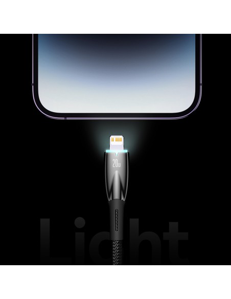 Glimmer serijos USB-A laidas iPhone Lightning 480Mb-s 2.4A 2m juodas Glimmer serijos USB-A laidas iPhone Lightning 480Mb-s 2.4A 2m juodas