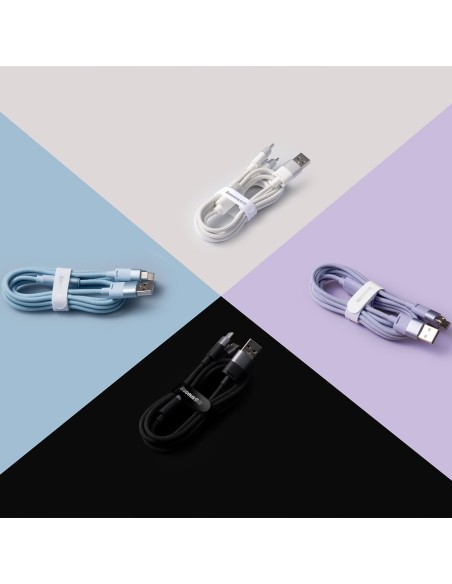 StarSpeed 3in1 USB microUSB laidas iPhone Lightning USB-C 1.2m violetinis StarSpeed 3in1 USB microUSB laidas iPhone Lightning USB-C 1.2m violetinis