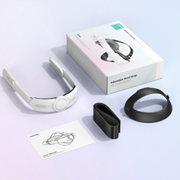 Reguliuojamas galvos juostos dirželis skirtas Oculus Quest 2 VR akiniams baltos spalvos