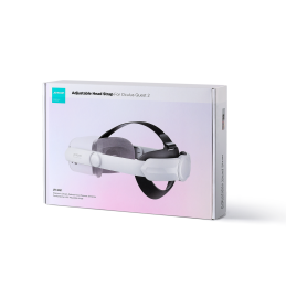 Reguliuojamas galvos juostos dirželis skirtas Oculus Quest 2 VR akiniams baltos spalvos