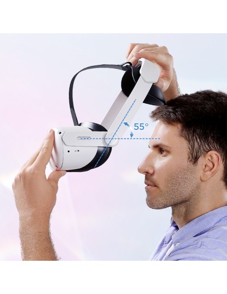 Reguliuojamas galvos juostos dirželis skirtas Oculus Quest 2 VR akiniams baltos spalvos Reguliuojamas galvos juostos dirželis skirtas Oculus Quest 2 VR akiniams baltos spalvos