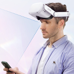 Reguliuojamas galvos juostos dirželis skirtas Oculus Quest 2 VR akiniams baltos spalvos
