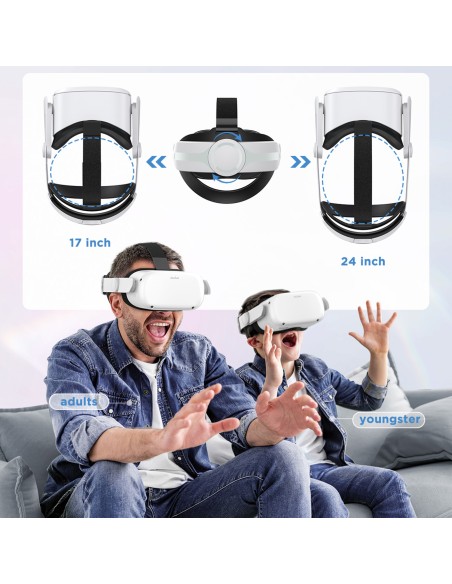 Reguliuojamas galvos juostos dirželis skirtas Oculus Quest 2 VR akiniams baltos spalvos Reguliuojamas galvos juostos dirželis skirtas Oculus Quest 2 VR akiniams baltos spalvos