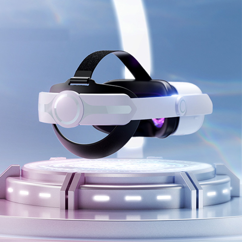 Reguliuojamas galvos juostos dirželis skirtas Oculus Quest 2 VR akiniams baltos spalvos