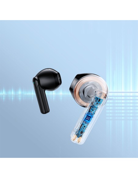 TWS belaidės ausinės ENC vandeniui atsparios IPX4 Bluetooth 5.3 juodos spalvos