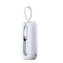 Powerbank 10000mAh Colorful Series 22,5W su USB-C ir iPhone Lightning laidais balta