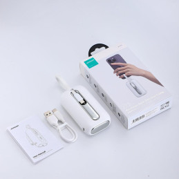 Powerbank 10000mAh Colorful Series 22,5W su USB-C ir iPhone Lightning laidais balta