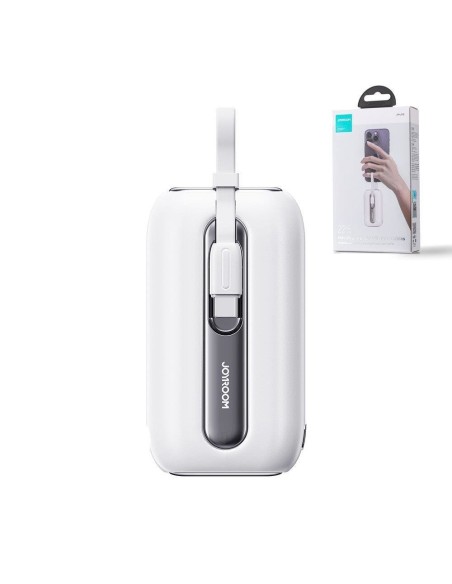 Powerbank 10000mAh Colorful Series 22,5W su USB-C ir iPhone Lightning laidais balta