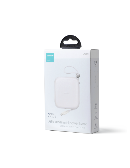 Powerbank 10000mAh Jelly Series 22,5W su USB-C kabeliu balta Powerbank 10000mAh Jelly Series 22,5W su USB-C kabeliu balta
