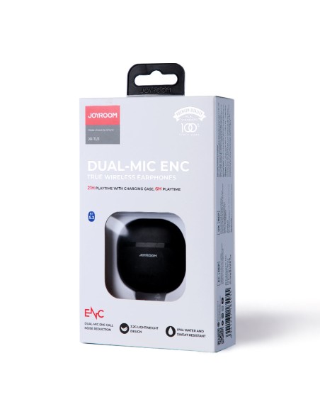 TWS belaidės ausinės ENC vandeniui atsparios IPX4 Bluetooth 5.3 juodos spalvos