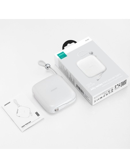 Powerbank 10000mAh Jelly Series 22,5W su USB-C kabeliu balta Powerbank 10000mAh Jelly Series 22,5W su USB-C kabeliu balta